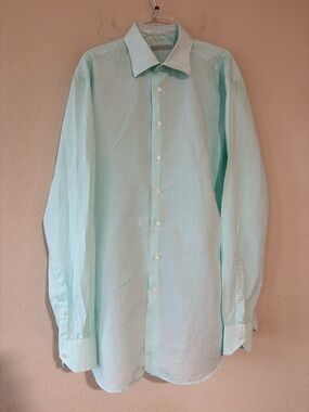 André Phillipe Custom Mens Mint Green Dress Shirt Bespoke Tailored Luxury XL
